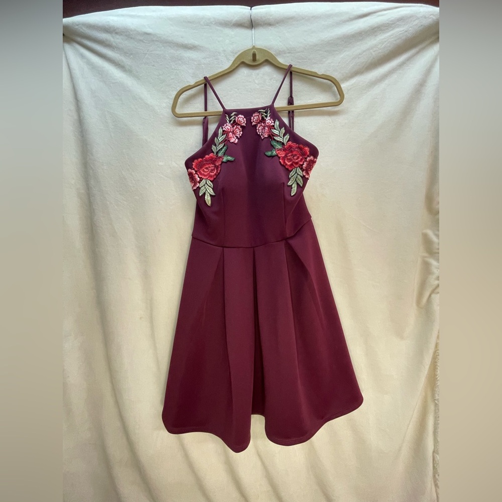 B Darlin Burgundy Dress